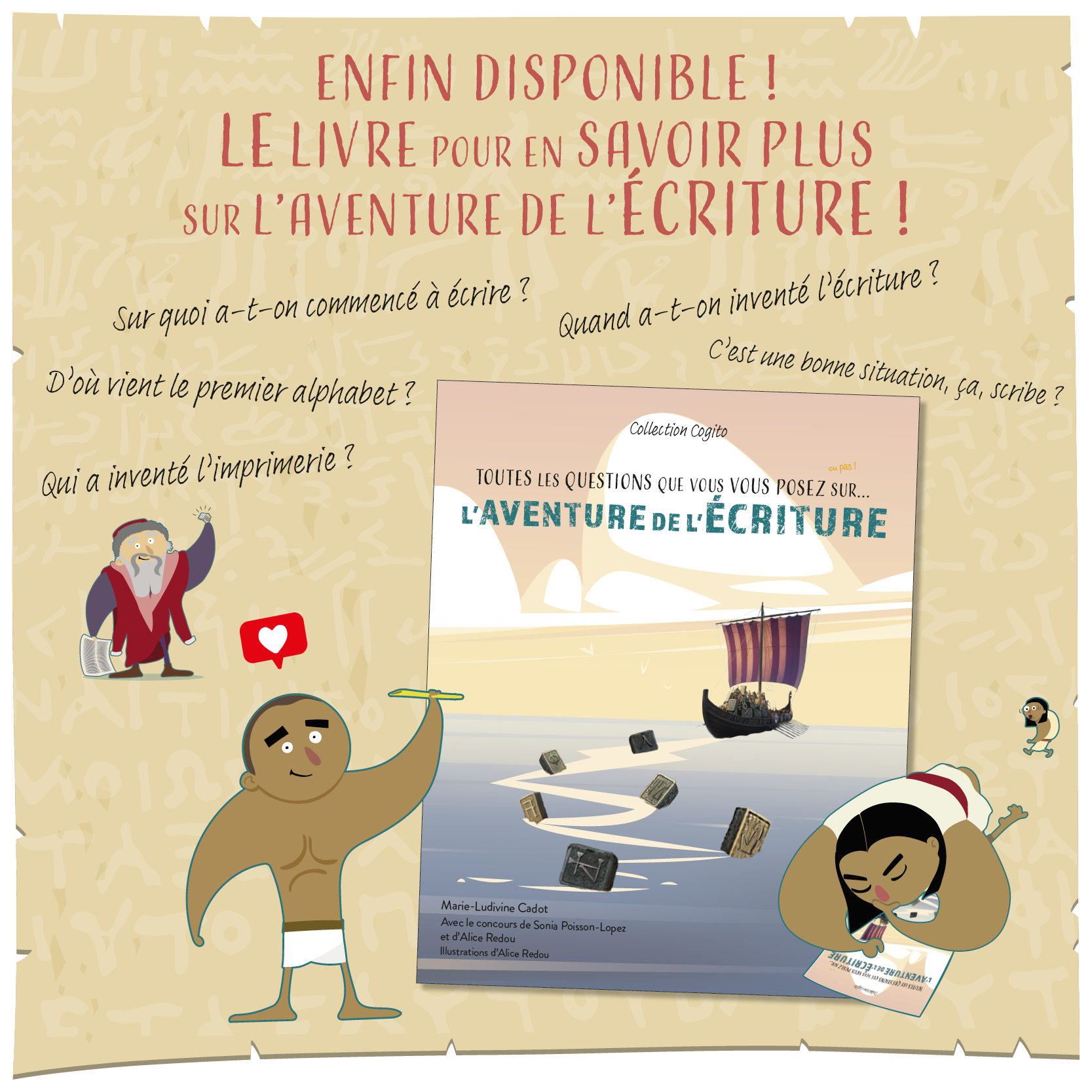 Couverture Livre L'Aventure de l'Écriture - Marie Ludivine Cadot